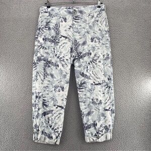 Chico’s Linen Blend Palms Rolled Hem Crop Pants